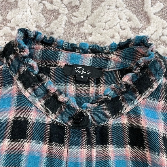 Rails Blue and Black Plaid Button Down Shirt - Picture 11 of 16